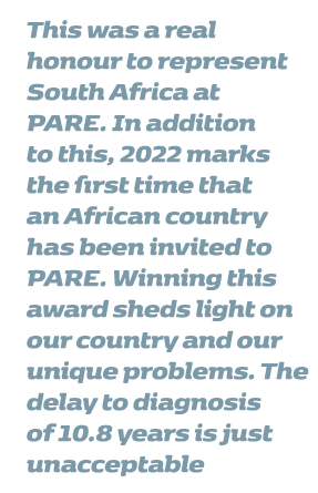 This was a real honour to represent South Africa at PARE  In addition to this, 2022 marks the first time that an Afri   
